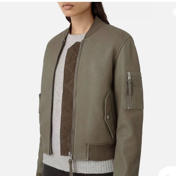 All Saints Avalon Leather Bomber Jacket - Picture 3 of 7